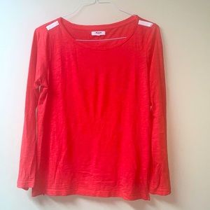 Madewell Coral 100% Cotton Long Sleeved Shirt
